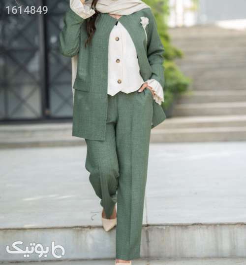 کت شلواروژیله خنک وزیبا سبز 04 2025