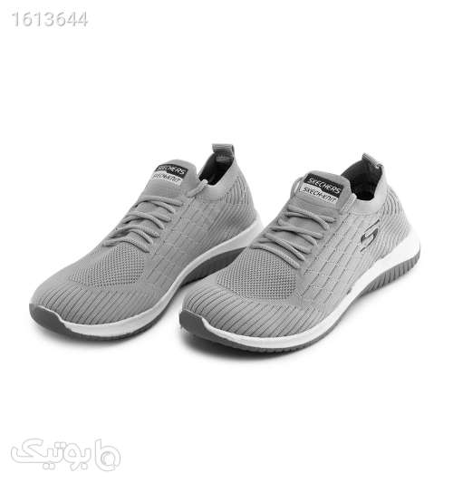 کفش اسپرت Skechers مردانه طوسی بند دار مدل 45561 نقره ای 04 2025