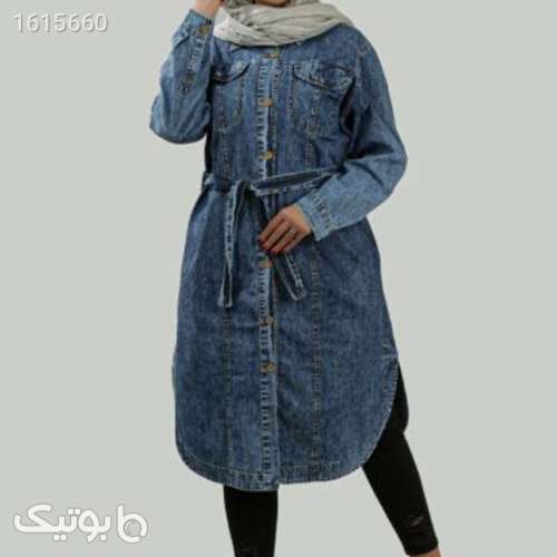 مانتو جین سنگشور بلند - سایز 44 تا 54 آبی 04 2025