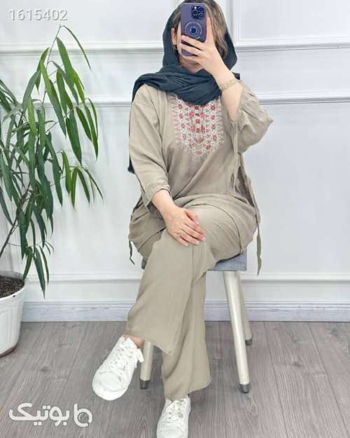 بلوزشلوارنخی خنک سبز 04 2025