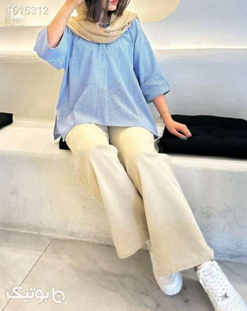 شومیز شلوار شیک  کرم 04 2025