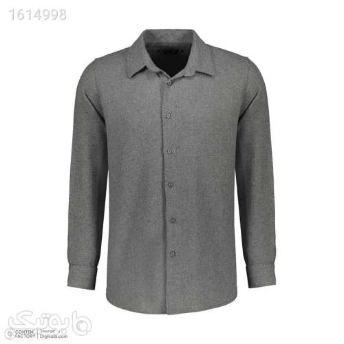پیراهن آستین بلند مردانه باینت مدل 9352 رنگ طوسی تیره نقره ای 04 2025