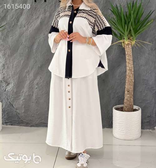 ست جذاب بهاری شومیزدامن خفن مشکی 04 2025