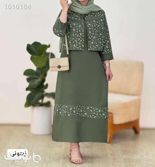 کت و سارافون گلدار ژاکلین سبز 04 2025