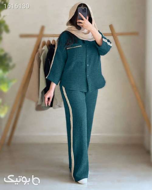 ست جذاب شومیزشلوارتابستانی سبز 04 2025