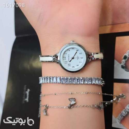  ست زنانه ساعت و 2 دستبند سفید 04 2025