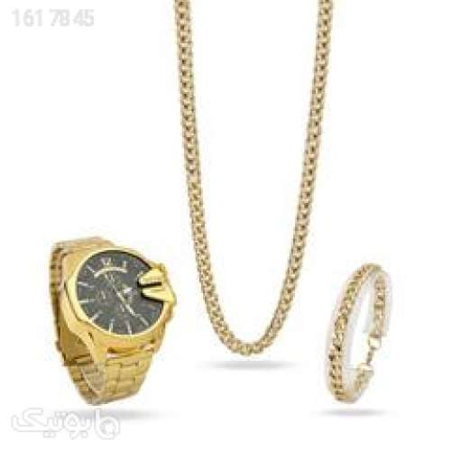 ست ساعت و نیم ست استیل Diesel_Cartier مدل 3670 طلایی 04 2025