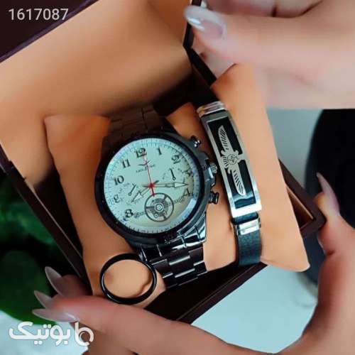 ست مردانه ساعت، دستبند، حلقه  سفید 04 2025