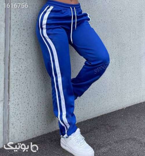 شلوار بغل خط دار  آبی 04 2025