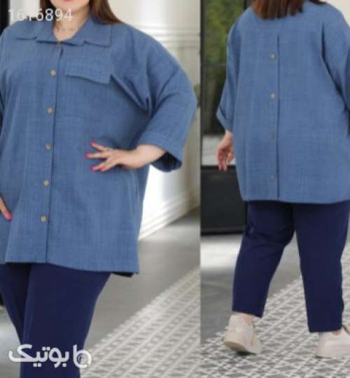 شومیزسایزبزرگ جدیدوشیک آبی 04 2025
