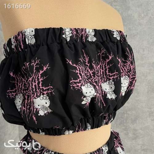 ست نیمتنه دامن فری سایز زنانه کیتی  مشکی 04 2025