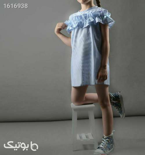ست سارافون و تل پارچه ای بچگانه  فیروزه ای 04 2025