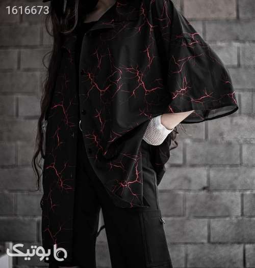 مانتو کرپ تابستانه فری سایز رعدوبرقی  مشکی 04 2025