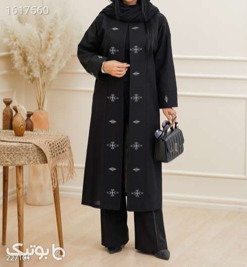 مانتوبلندجذاب ولاکچری مشکی 04 2025