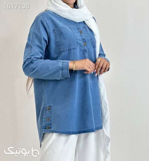 مانتوجین شیک وزیبا آبی 04 2025