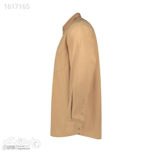 پیراهن آستین بلند مردانه زی سا مدل 3340 رنگ قهوه ای کرم 04 2025