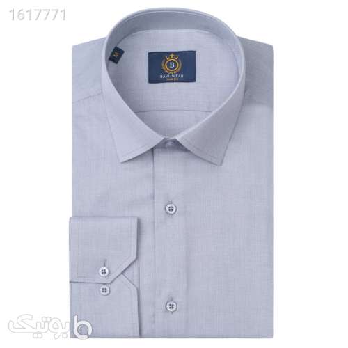 پیراهن آستین بلند یقه برگردان مردانه باوی مدل 2048N10 رنگ طوسی روشن فیروزه ای 04 2025