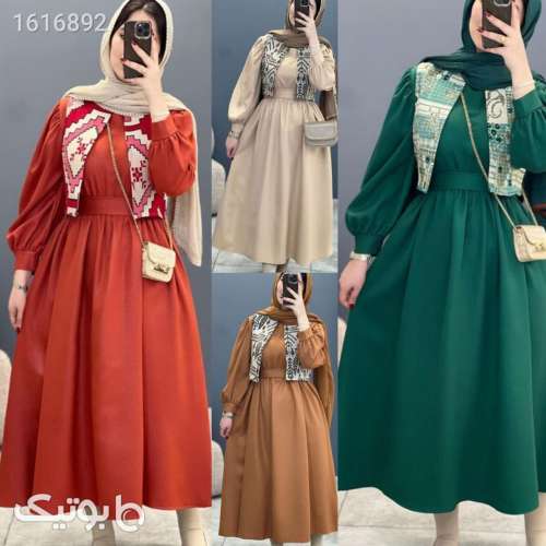 ست جذاب پیراهن وست شیک وخفن سبز 04 2025