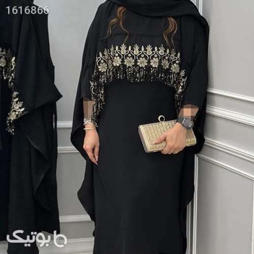 پیراهن رویه دار مجلسی  مشکی 04 2025