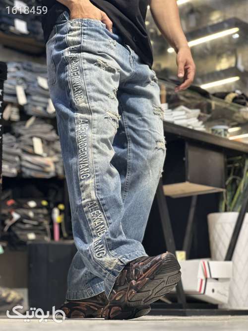 شلوار جین نیم بگ بغل داغی آبی 04 2025