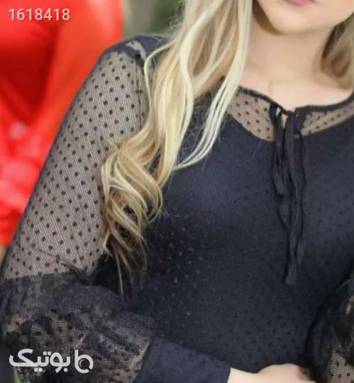 بلوز دو تیکه توری مجلسی  مشکی 04 2025