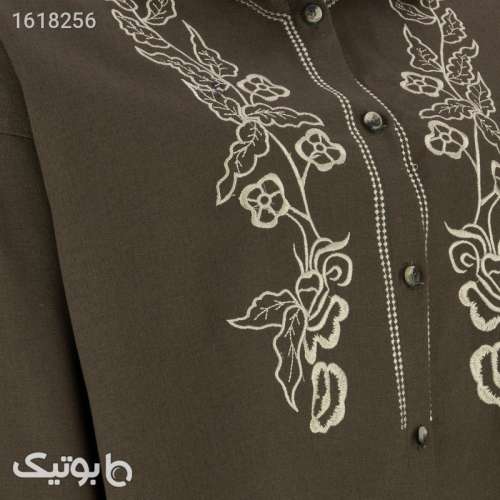 مانتو زنانه السانا مدل هلناز کد 226053 رنگ زیتونی مشکی 04 2025