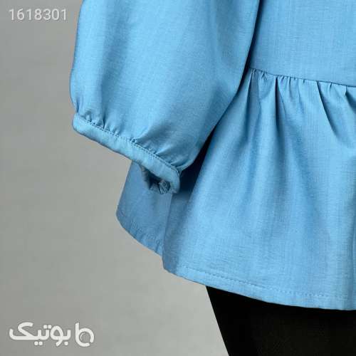 مانتو زنانه مدل عروسکی بندی بابوس کد AK1203رنگ آبی فیروزه ای 04 2025