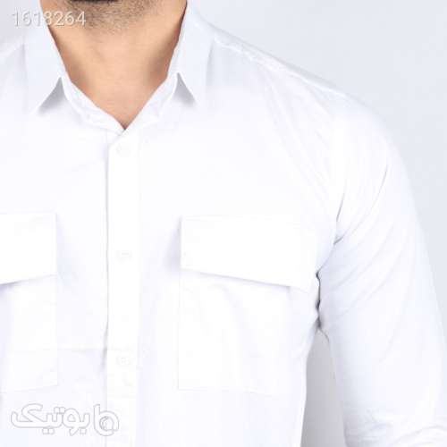 پیراهن آستین بلند مردانه مدل کتان دو جیب کد ۶۲۰۴۹۱۳ سفید 04 2025