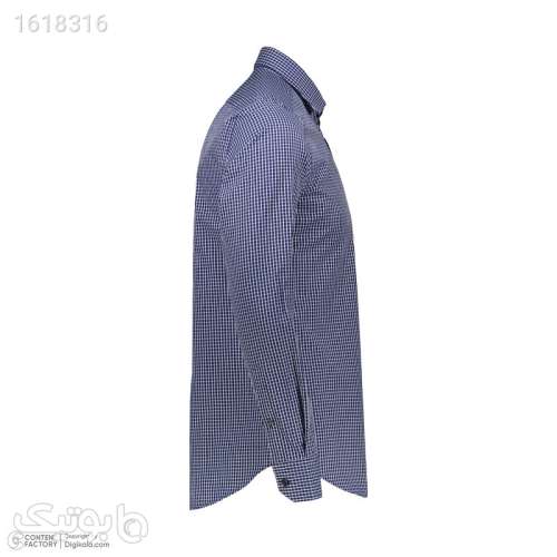 پیراهن آستین بلند یقه برگردان مردانه پیر کاردین مدل 9940907 رنگ سرمه‌ای طوسی 04 2025