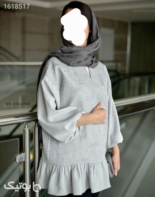 مانتو ترکیب ژاکارد و کرپ کرم 04 2025