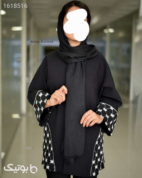 مانتو طرح پاپیون مشکی 04 2025