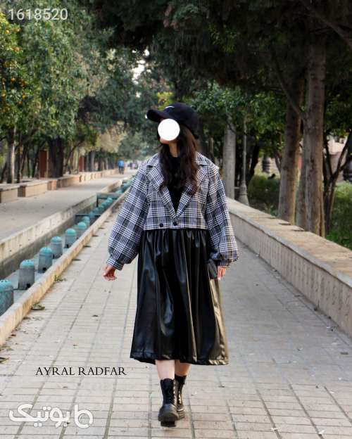 کت و دامن چرم مشکی 04 2025