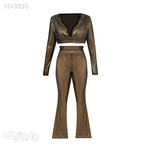 ست شومیز و شلوار رسمی دخترانه طلایی 04 2025