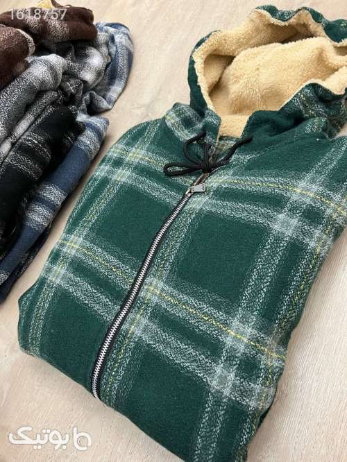 سویشرت چهارخونه مردانه  سبز 04 2025