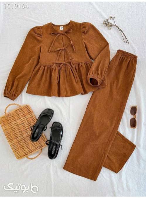شومیز شلوار پاییزه مزون دوز  طلایی 04 2025