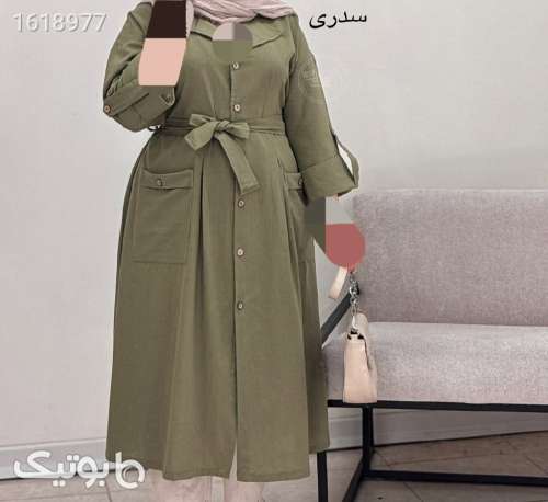 پیراهن مانتویی ترکان سبز 04 2025