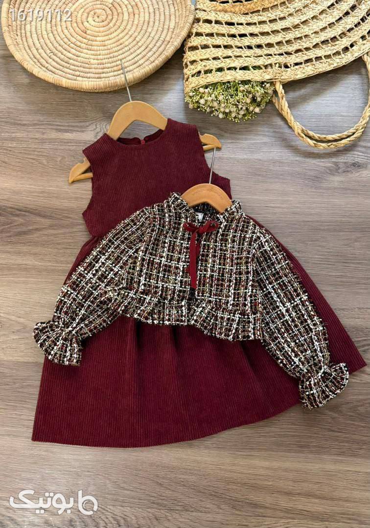 کت سارافون دخترانه  زرشکی لباس کودک دخترانه