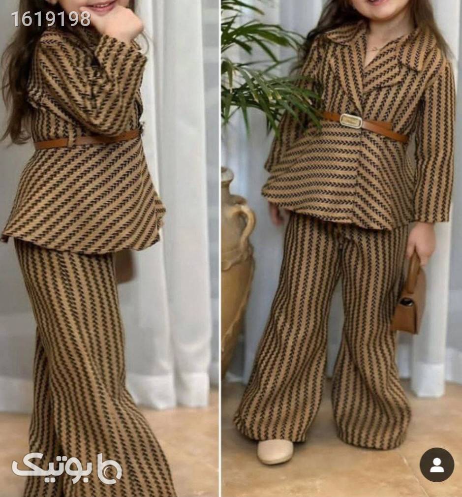 کت و شلوار دخترانه مزون دوز  طلایی لباس کودک دخترانه