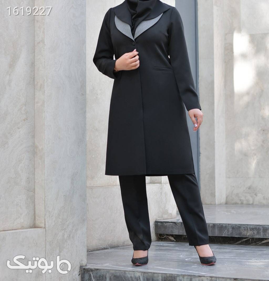ست اداری تنخور عالی  مشکی مانتو شلوار اداری