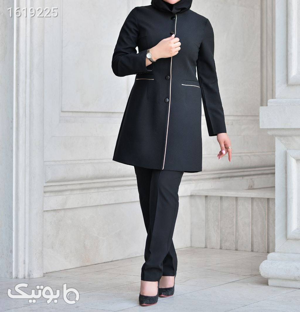 مانتو شلوار اداری تنخور عالی  مشکی مانتو شلوار اداری
