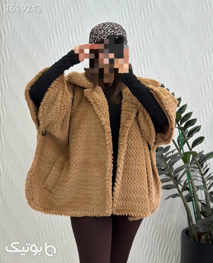 کالکشن_فصل_سرما پانچو جنس خز مشکی پانچو و شنل