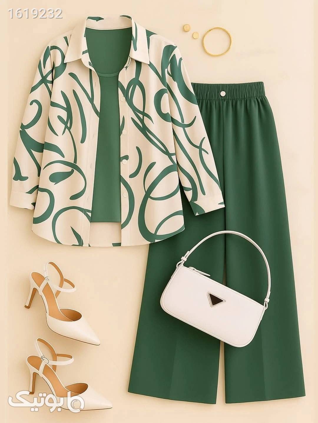 شومیز شلوار آیناز  سبز كت و شلوار زنانه