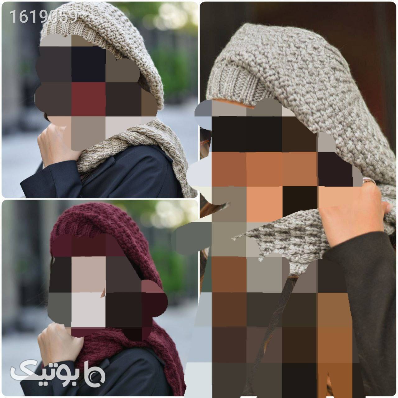 شال و کلاه پرطرفدار  نقره ای کلاه بافت و شال گردن و دستکش