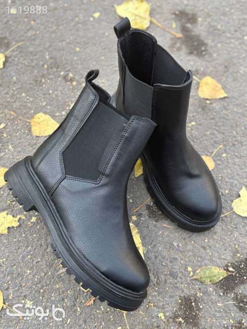 بوت زنانه چرم مشکی 04 2025