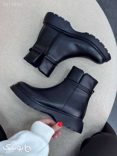 بوت زنانه چرم مشکی 04 2025
