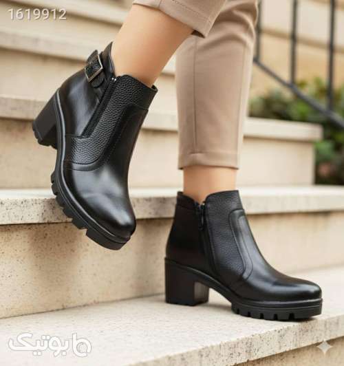 بوت زنانه چرم مشکی 04 2025