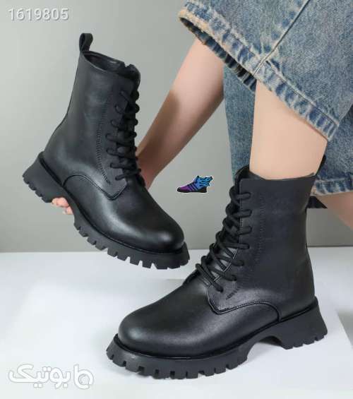 بوت زنانه چرم جدید مشکی 04 2025