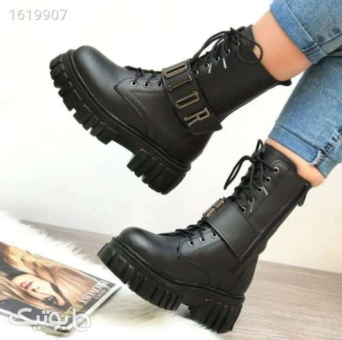 بوت زنانه چرم دیور مشکی 04 2025