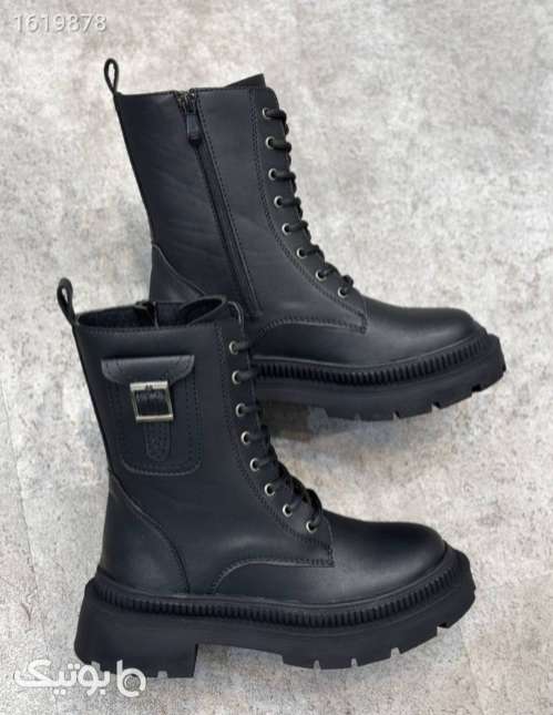 بوت زنانه چرم شیک مشکی 04 2025