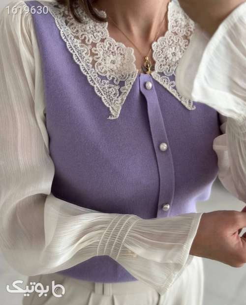 بافت دانتل دار و استین حریر✨ کد۱۴۵۱ مشکی 04 2025